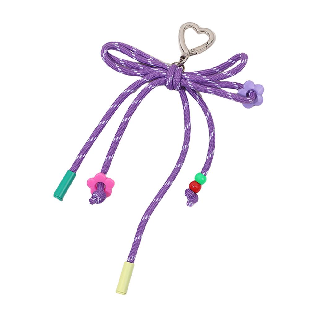 Stylish Candy Color Braided Bowknot Keyring Nylon Weaving Rope Keychain Phone Accessories for Student and Trendsetters