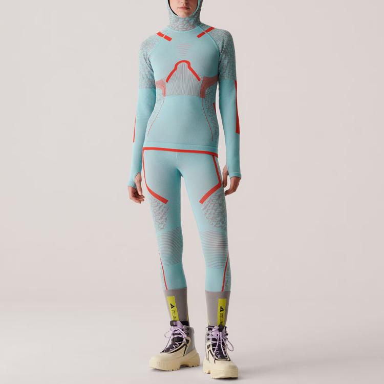 Adidas X Stella McCartney Truestrength Yoga Leggings Color Block Women Leggings Mint-Green HY1126
