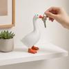Magnetic Duck Key Holder, 6.7 Inch White Resin Table Goose Statue with Strong Magnet for Keys And Small Metal Items, Cute Decorative Organizer for