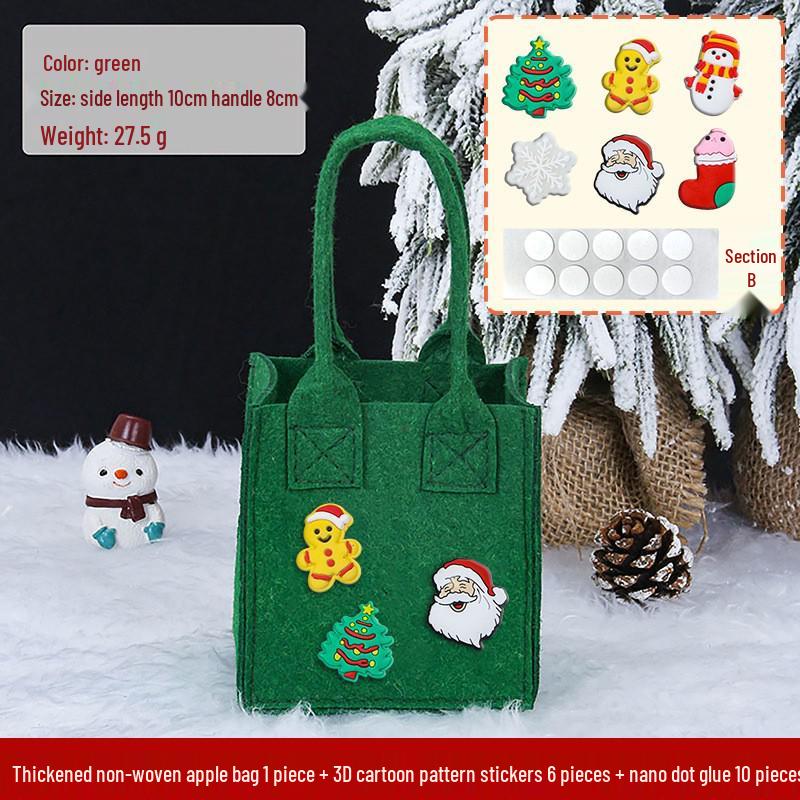Internationale Weihnachts-Jutesack-Geschenktüten-Ornamente: Zeichentrick-Apfel- und Süßigkeitstüten für den Kindergarten