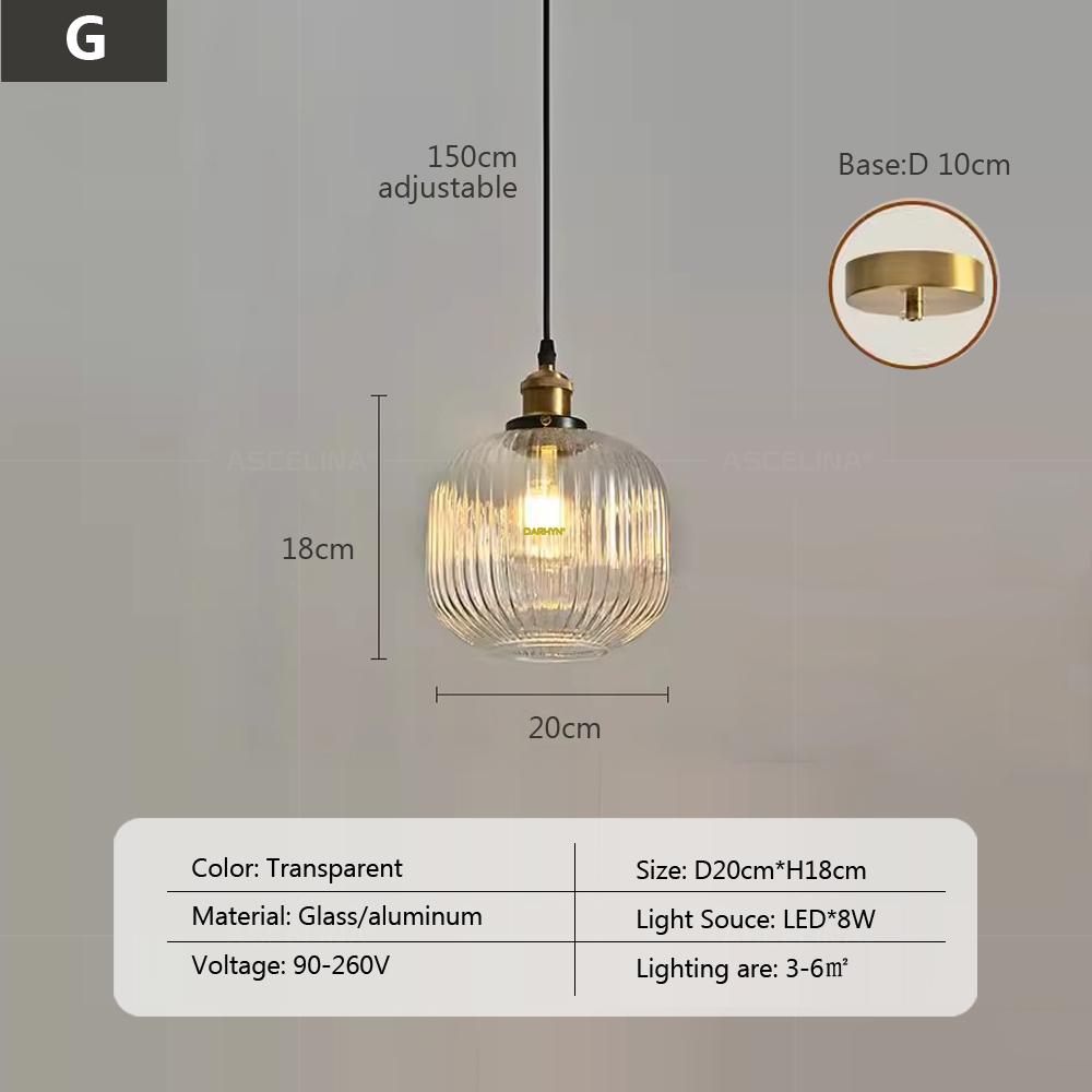 Nordic Retro Glass Pendant Light Green Hanging Lamp Living Room Decor Luminaire Hall Bedroom Dining Room Indoor Fixture Lustre
