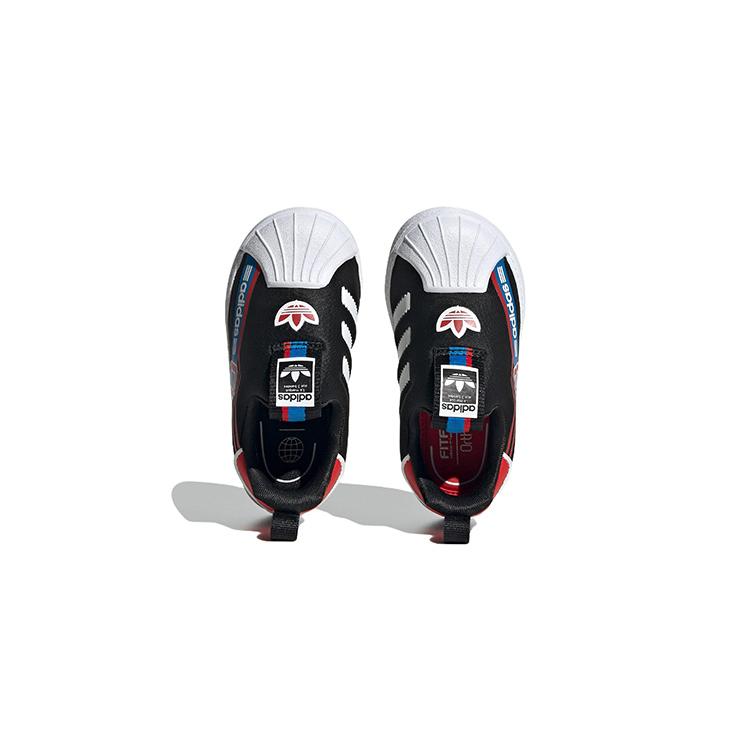 adidas Scarpe Originali SUPERSTAR 360 Resistenti all'Abrasione Basse per Bambini Piccoli Nero Rosso Neonati e Bambini Piccoli HQ4076