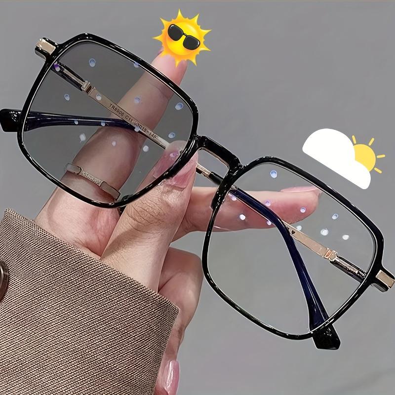 

1PC Universal Square Oversized PC Frame Metal Legs Casual and Fashionable Glasses Transparent Lens Computer Glasses чёрный