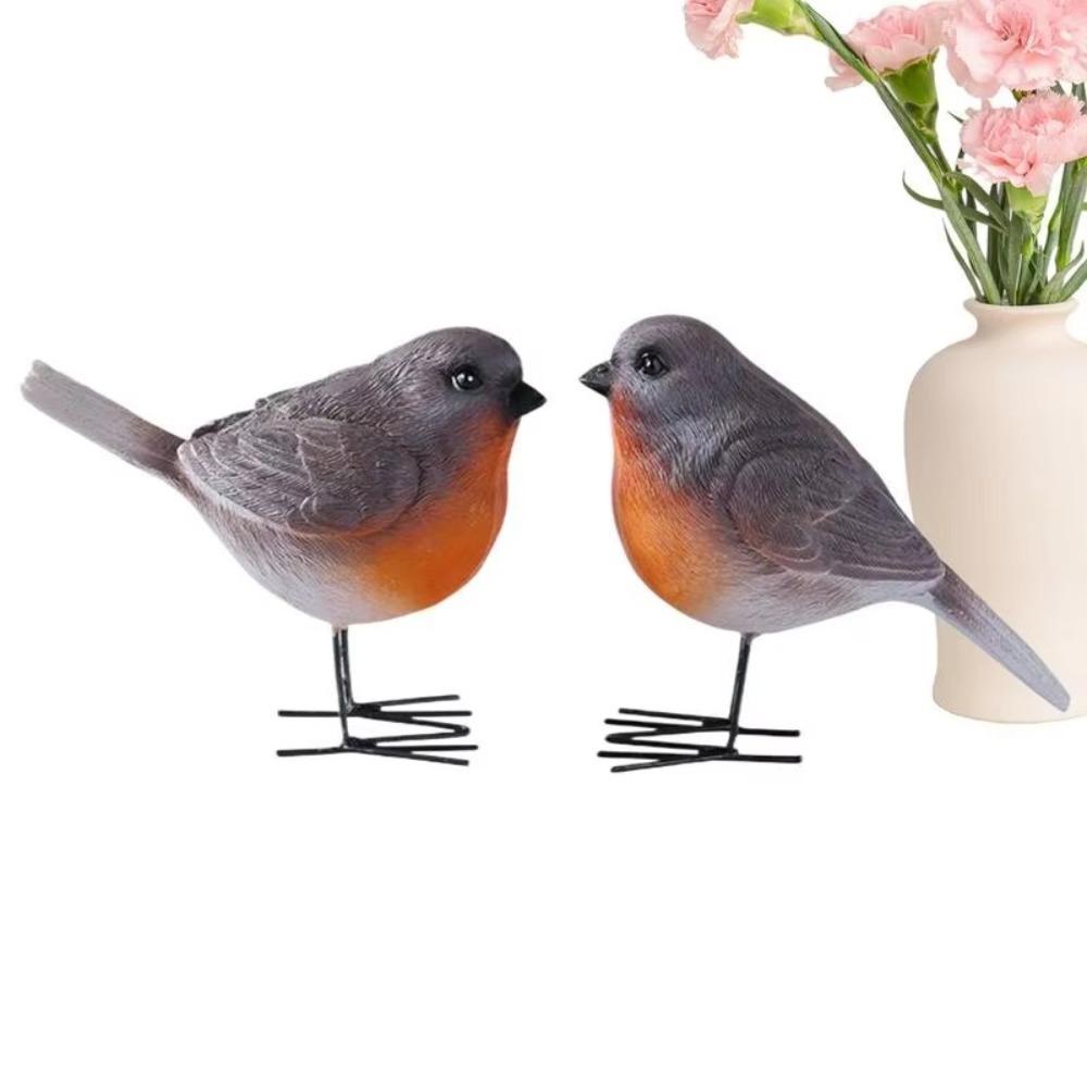 Cute Bird Figurines Handmade Yard Ornament Creative Garden Bird Statues Bedroom Decor