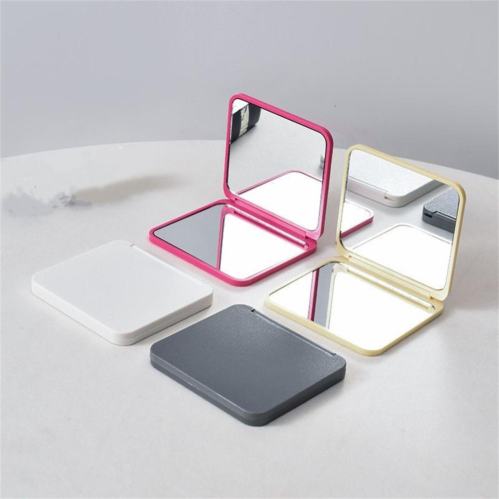 Double Sided Makeup Mirror Folding Portable Women Solid Color Mirror Pocket Rectangle Cosmetic Beauty Vanity Travel Men Shaving