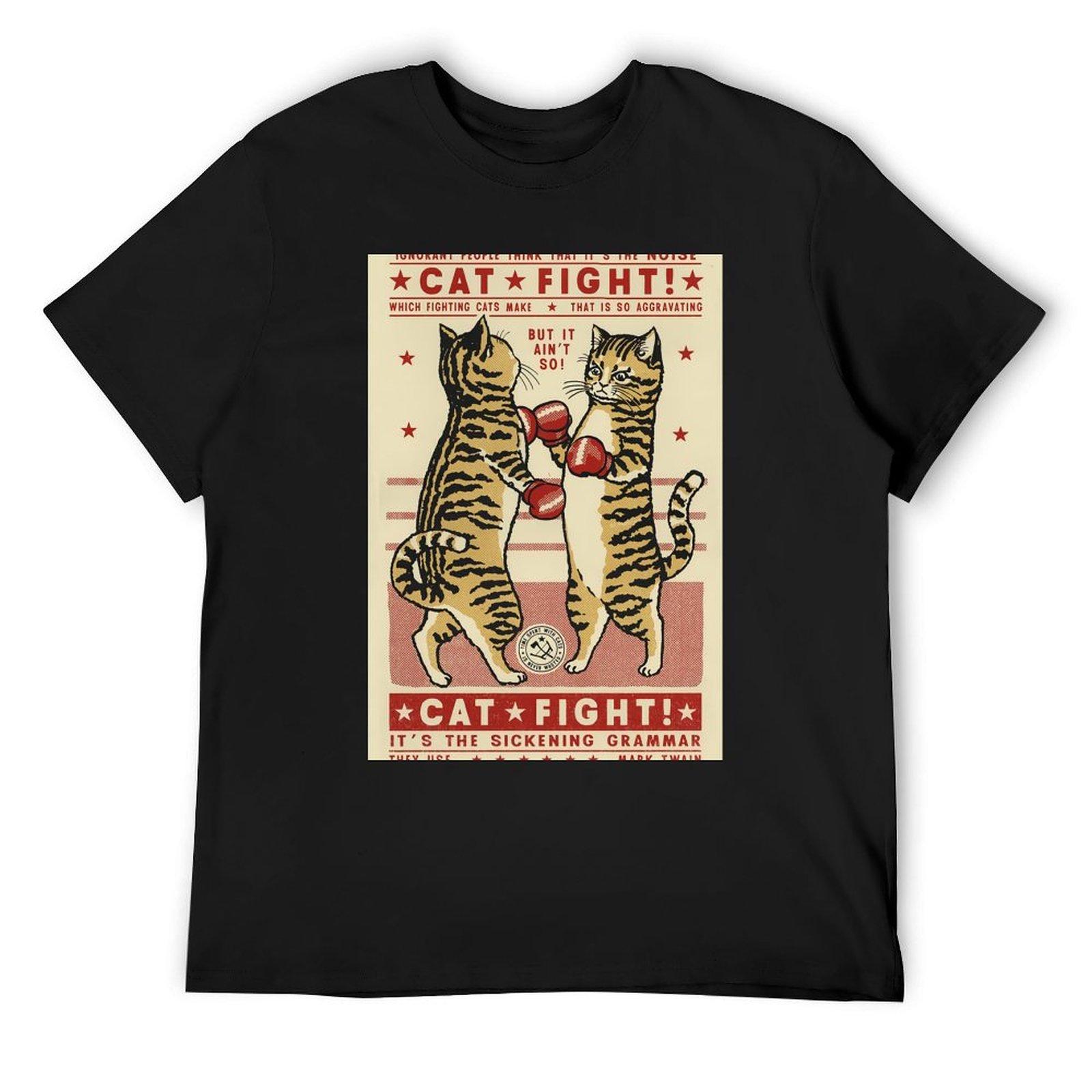 Fight striped cat T-Shirt anime t shirts sports fans customizeds quick-drying t shirt for men 4XL