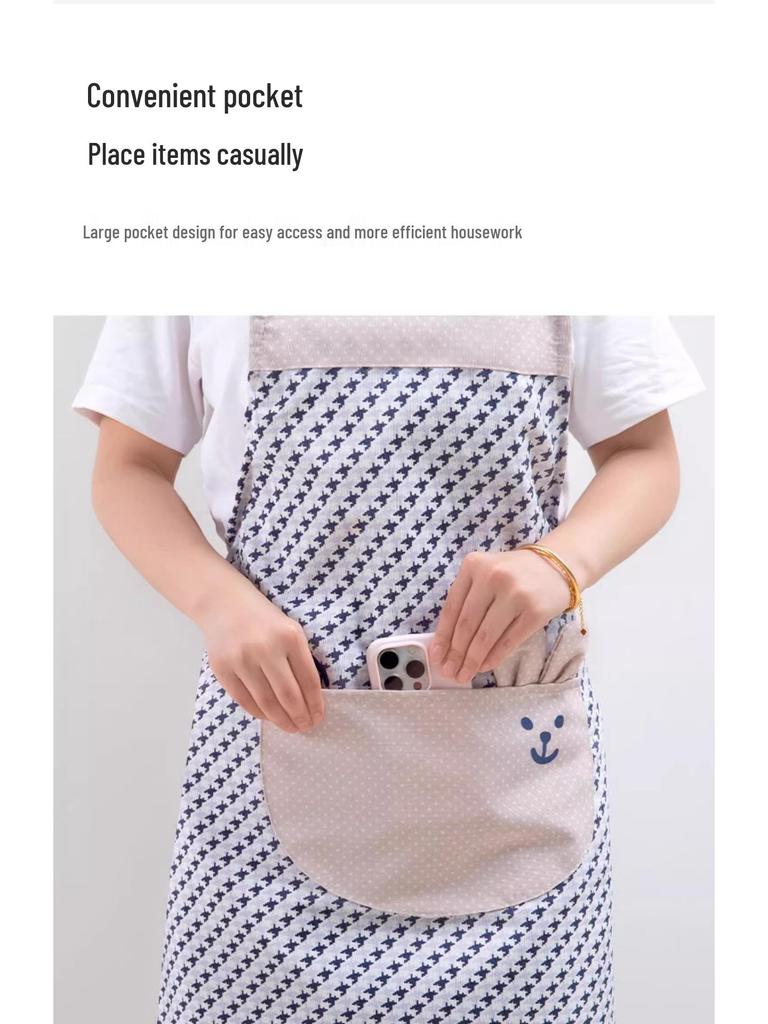 2024 Korean Style Waterproof Oil-Proof Fashionable Women's Apron for Stir-Frying