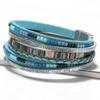 1Pc Bohemian Hand-Woven Leather Bracelet with Alloy Magnetic Clasp - Fashionable Women's Accessory