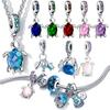Murano Glass Sea Turtle Dangle Copper Plated Charm Bead Pendant Fit Bracelet Copper Original Charms For Jewelry Making