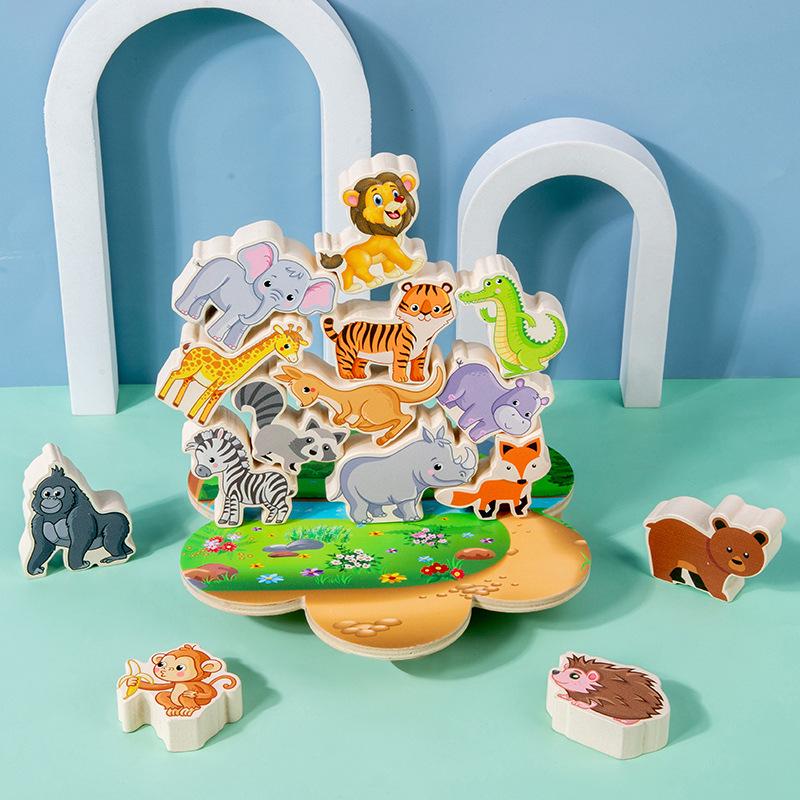 

Large Wooden Animal Stacking Tower Game for Early Childhood Education