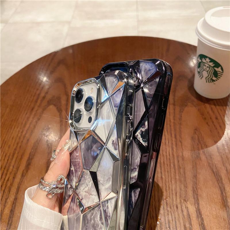 For iPhone 15 Pro Max Luxury Plating Silicone Frame Marble Phone Case For iPhone 11 12 13 14 15 16 Plus Soft Protective Cover