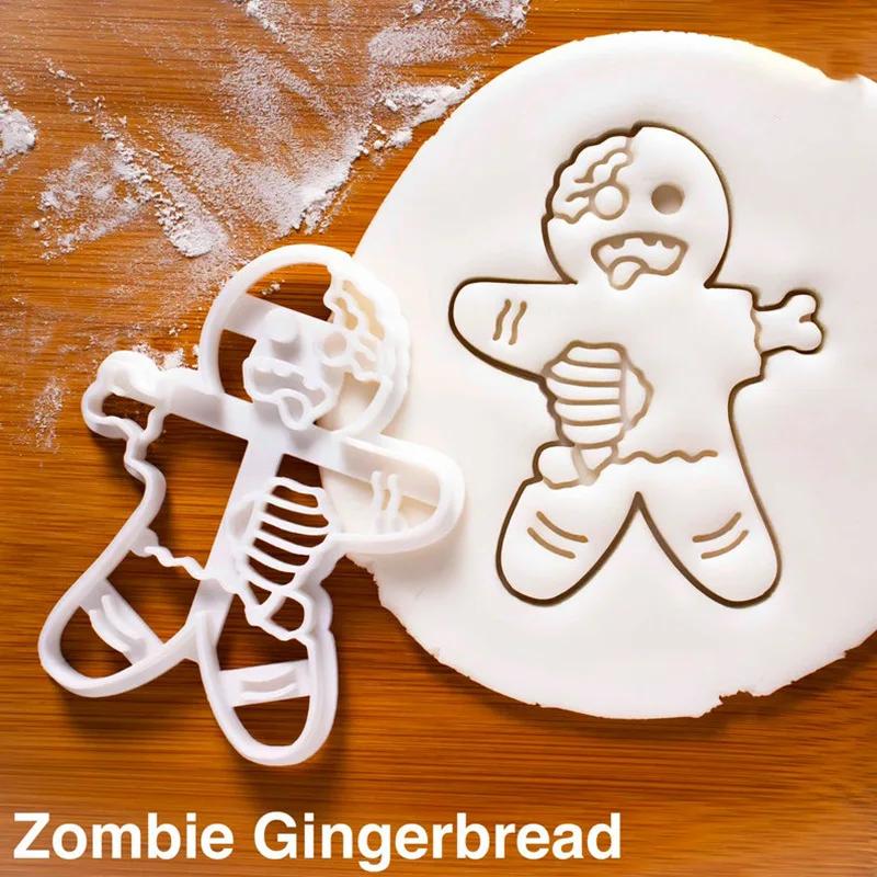 Plastic Gingerbread Man Cookie Mould Cartoon Christmas Biscuit Molds Cookie Press Molds DIY Kitchen Cookie Cutter
