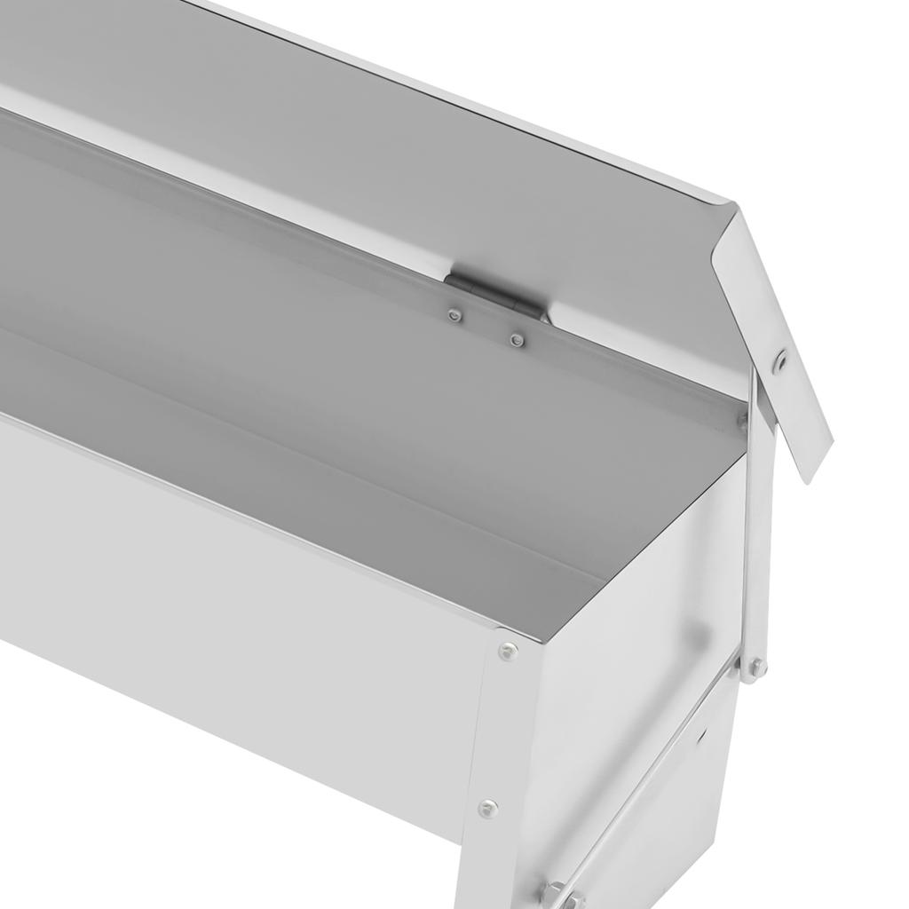 Automatic Chicken Feeder 10KG Galvanized Steel, Anti-Rodent Poultry Feeder with Pedal for Hens Ducks Geese, Farm Coop Feeding To