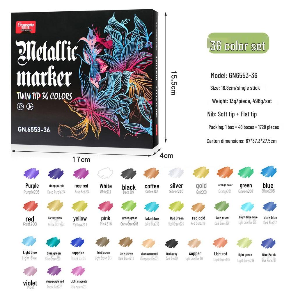 6553 Double-Ended Metal Markers for DIY, Journals, Greeting Cards, and Art Projects.