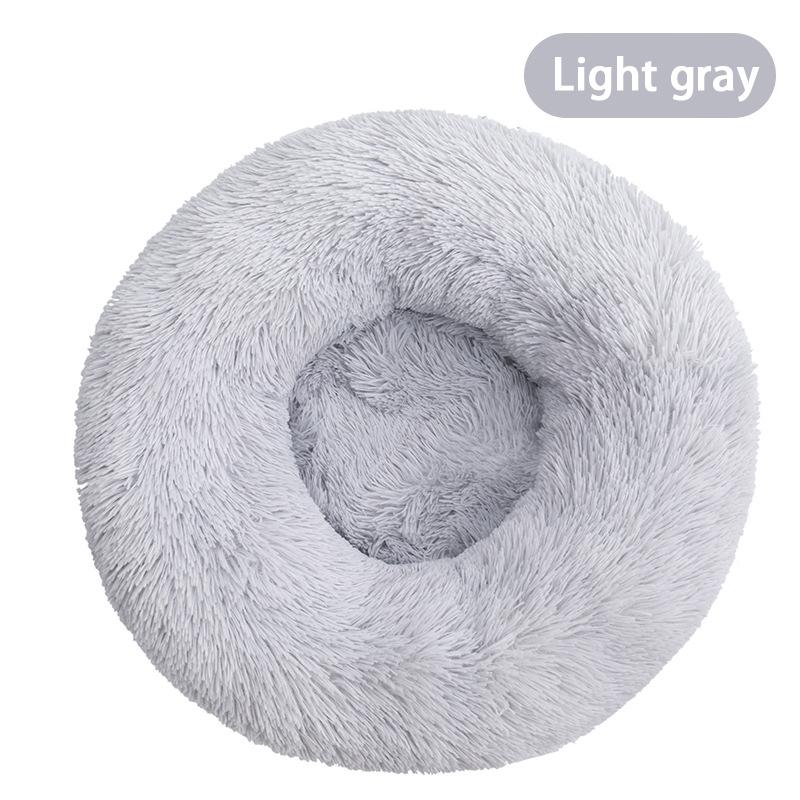 Furry Pet Bed - Round Cat Bed and Dog Bed - Soft and Fluffy Pet Bed - Ideal Sleeping Companion for Kittens and Puppies