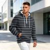 Felpa con cappuccio da uomo autunno inverno, stampa gessata, casual, vestibilità larga, con zip, manica lunga, felpa