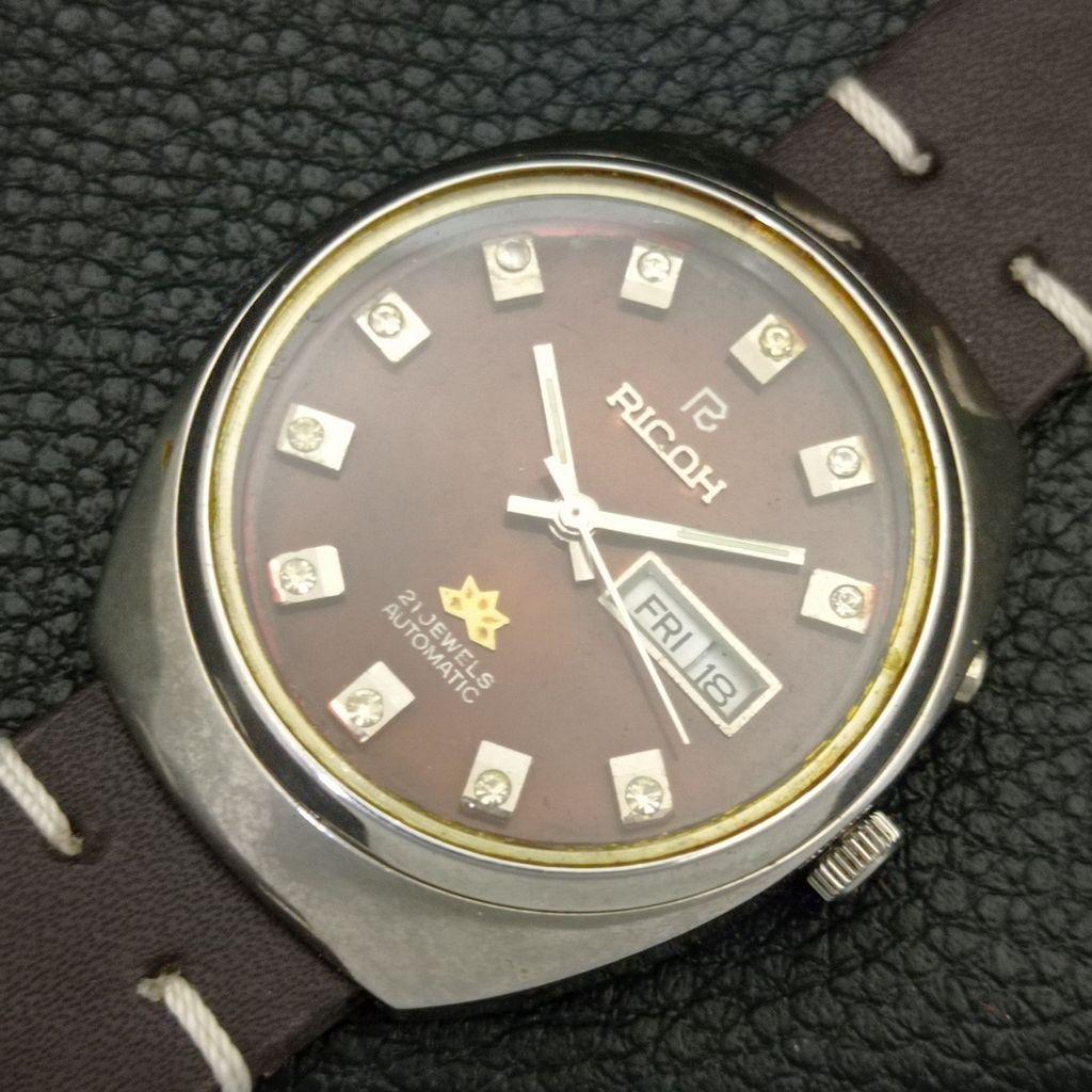 JAPAN VINTAGE RICOH R31 AUTOMATIC MENS ORIGINAL DIAL WATCH a703549-1 R213d-a703549