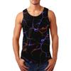 Geometric Splicing Pattern Tank Tops For Men Colorful Gradient Vest Summer Casual Loose Tops Street Round Neck Tees