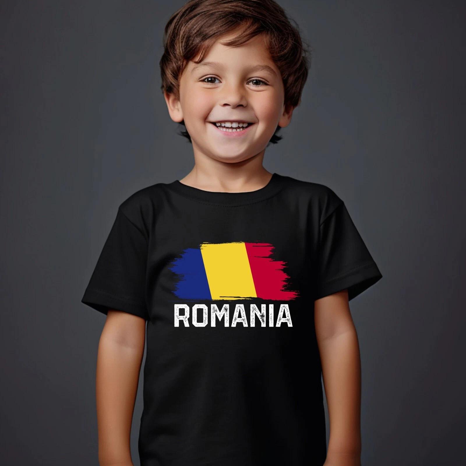 Romania Country Flag T Shirt Printed Romanian National Bucharest Flag Kids T Top 2XL