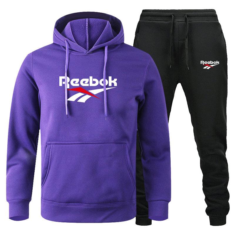 Fashion Printed Sweatshirt Pants Set Men Casual Sports Two-piece Head Thickened