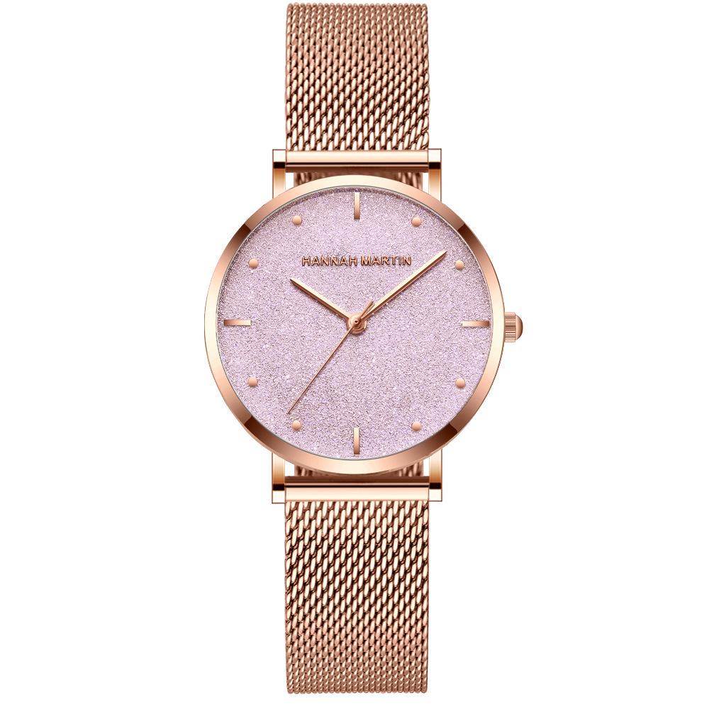 Japanese Movement Ladies' Mesh Strap Quartz Watch - Starry Sky Waterproof Design