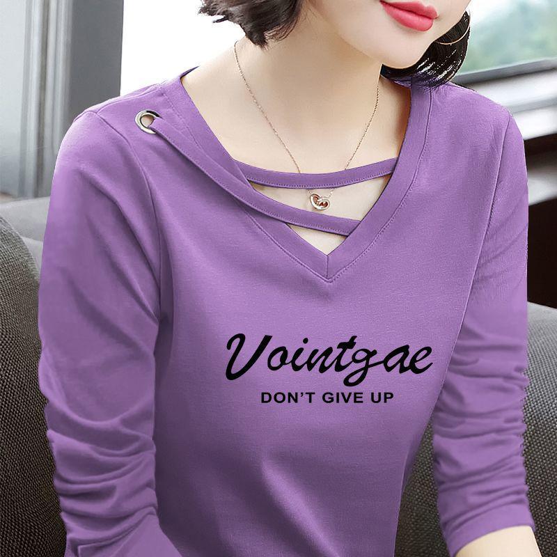 

2025 New Korean Style Plus Size Hollow Long Sleeve Cotton Slimming Top for Spring/Autumn XL (115-125 lbs recommended)