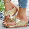 Women Platform Sandals Beach Casual Wedges Flip Flops Premium Orthopedic Open Toe Big Toe Anti-slip Outdoor PU Leather Shoes