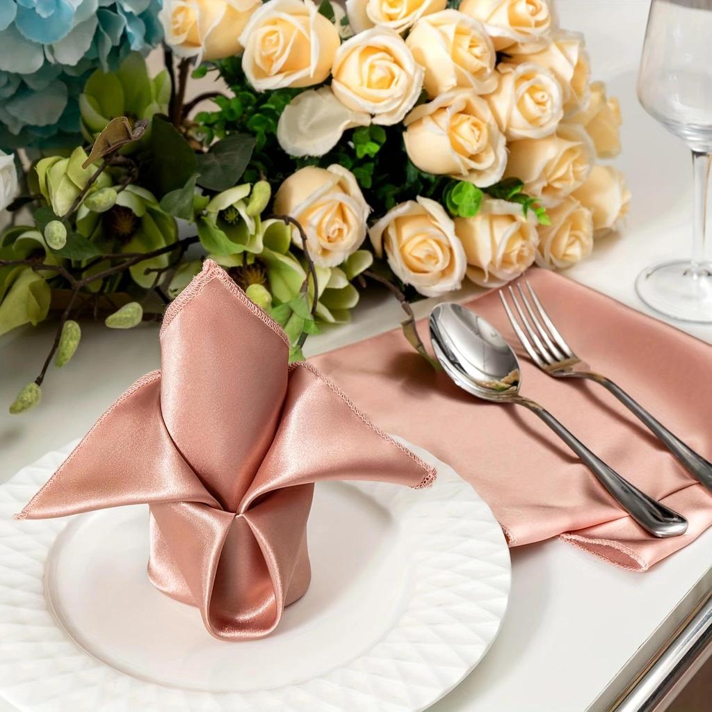 Satin Polyester Luxury Napkin for Weddings & Festive Table Decoration