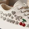 10 Pezzi Strass Scintillanti Termoadesivi Toppe a Forma di Cuore Stella Fiocco Toppe con Strass Per Cucito e Progetti di Sartoria