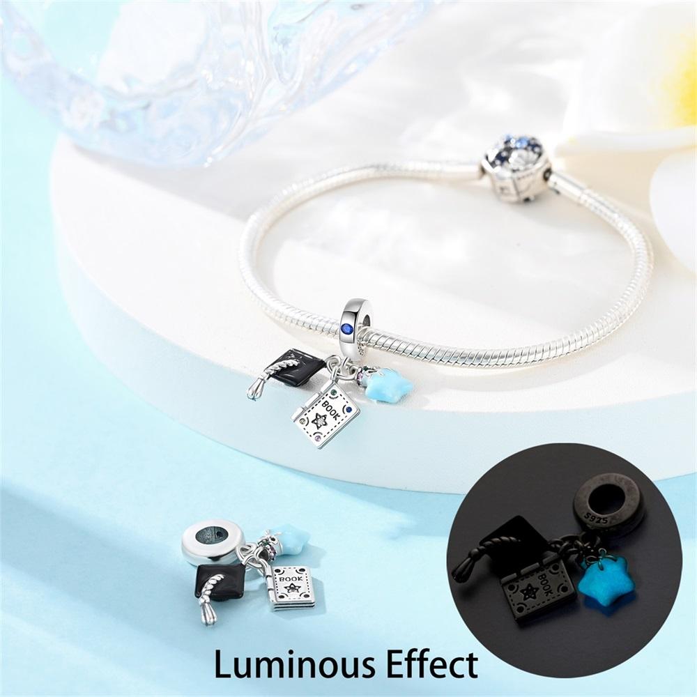 Charm Bead Components Authentic Original Copper Metal Graduation Season Sparkling Pendant Bead Component Bead Components Compatible With Bracelet