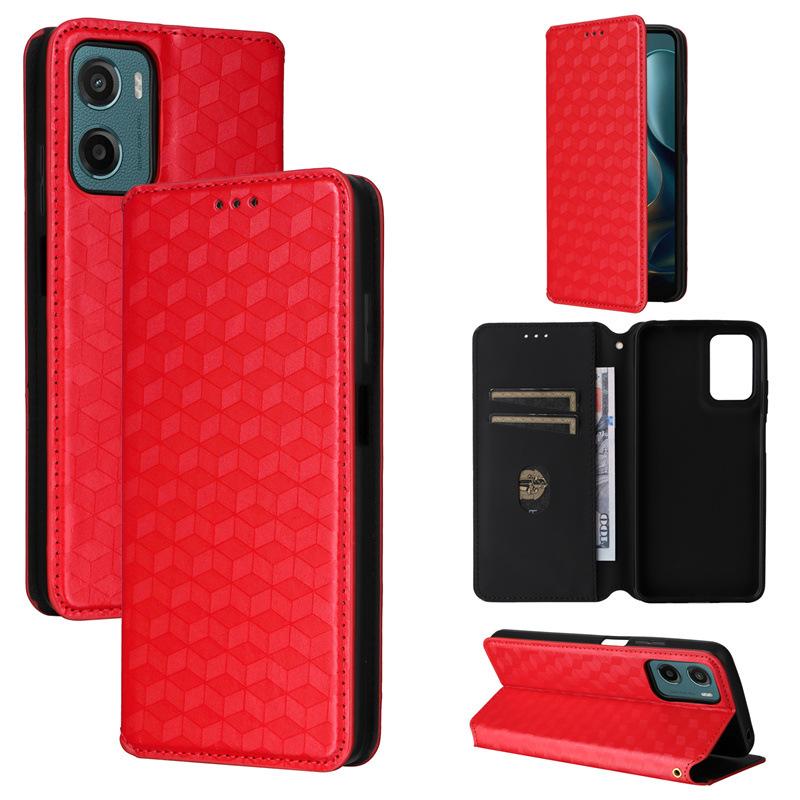 

Чехол-книжка для Motorola Moto G05 4G/E15 4G, чехол из искусственной кожи, полная защита корпуса, противоударный чехол-кошелек Motorola Moto G05/E15 4G красный