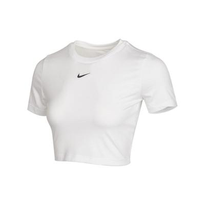 Sport Trainings Kurzarm Rundhals T-Shirt Damen Tops Weiß DD1329-100