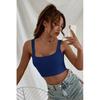 Casual Basic Tops Damen Slimfit Complementary Strap Crop Top Bluse