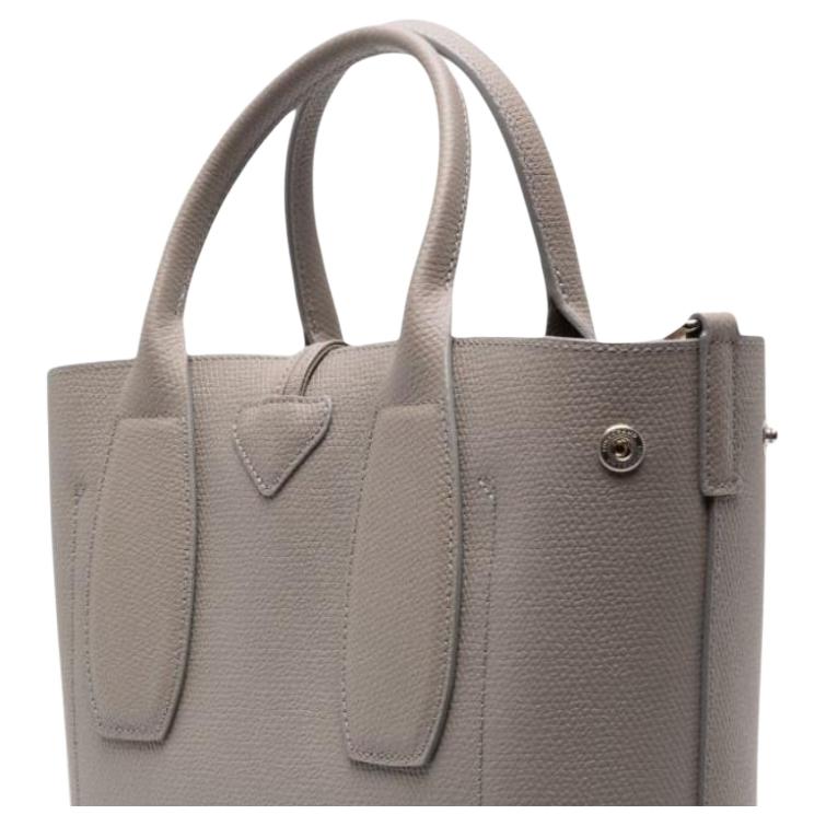 Longchamp Le Roseau Bamboo Buckle Textured Open Top Tote Bag Women Tote Dove-Grey 10228HPNP55