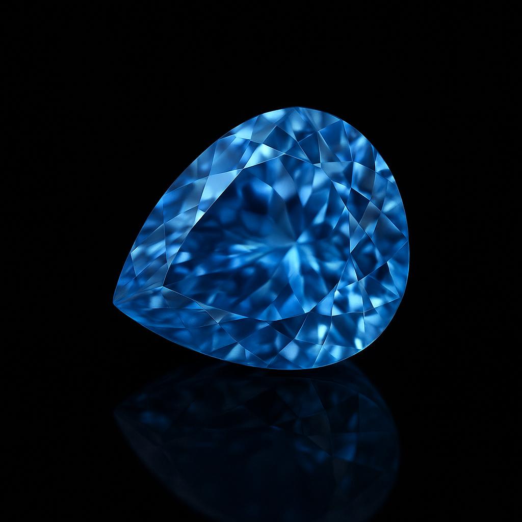 High Quality Natural Blue Aquamarine Pear Cut 12.89 Ct Certified Loose Gemstone