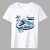 Men's Printing T-shirts Fashion Street Style Wave Pattern Series Tee Shirt Summer Harajuku White Male Short-sleeved Tops Clothes