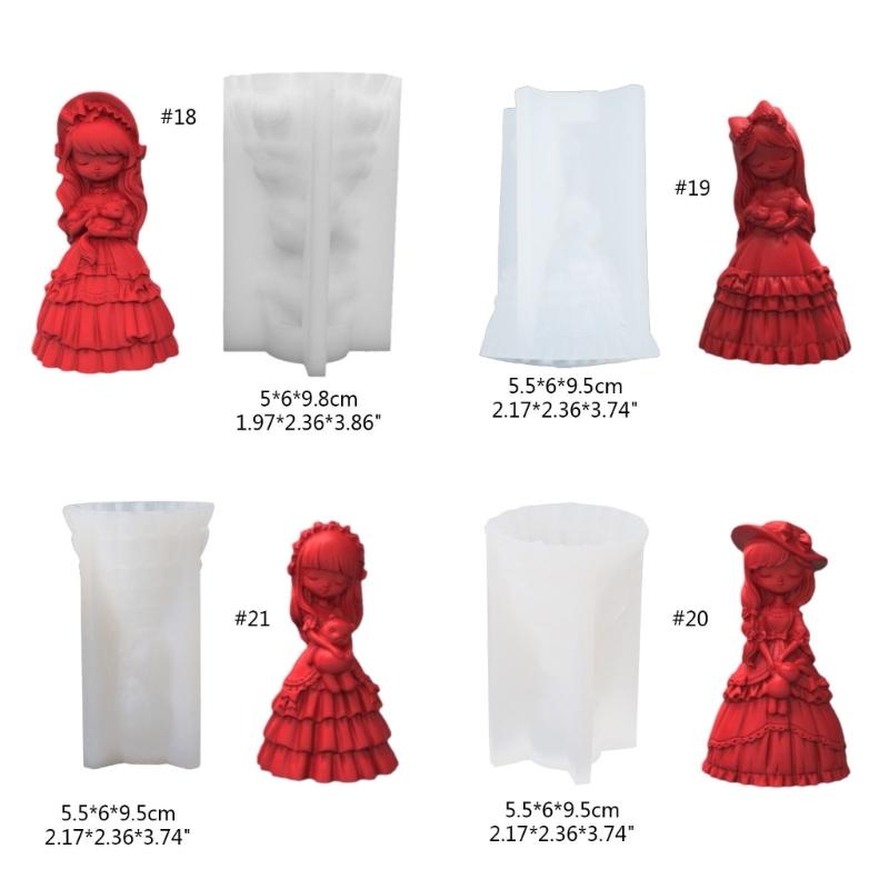 Silicone Candle Moulds Girl Shaped Clay Moulds Crafts Moulds Baking Tools Non-stick Silicone Material for Kitchen Baking
