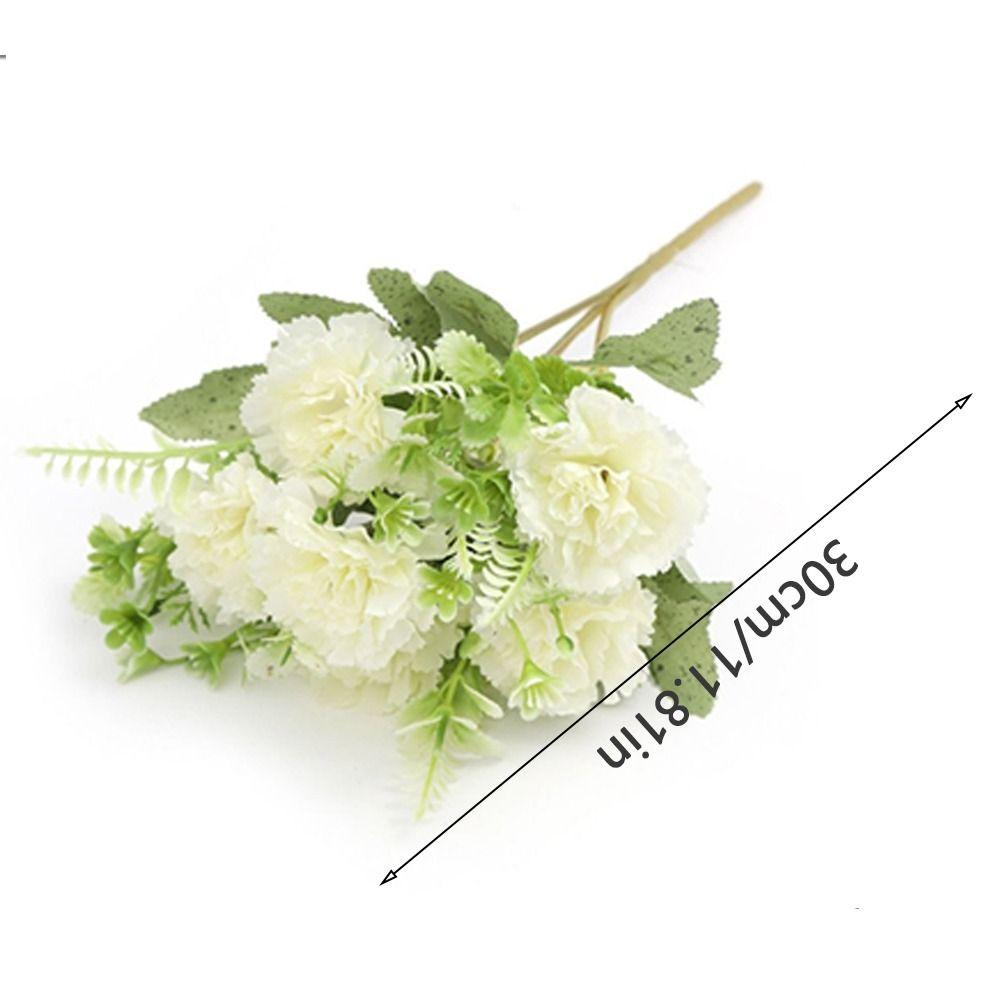 Silk Cloth Artificial Carnation Bouquet 6 Heads Photography Props Simulated Carnation Mother's Day Gifts Wedding Fake Flower