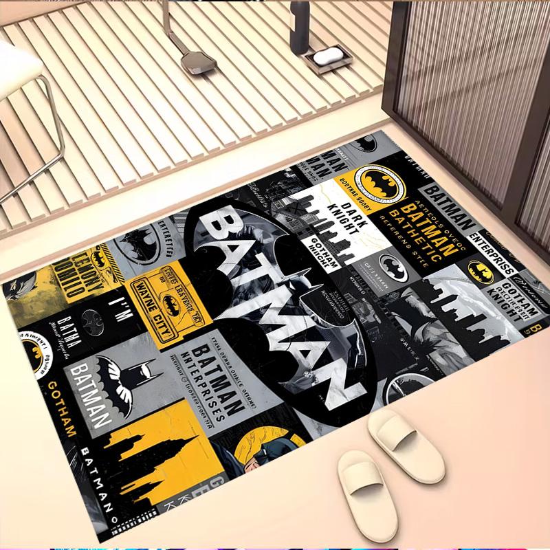 Superheroes Print Rug, Washable Floor Carpet, For Entryway Dorm Laundry Room Office Study, Home Decor Birthday Christmas Gift