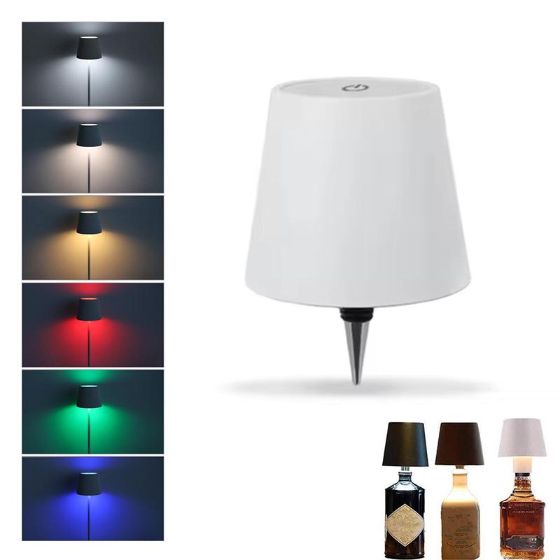 3PCS USB Charge Wireless Wine Bottle Lamp Portable Touch Table Lamp Touch Control of 3 Colors+RGB and Stepless Dimming Night Lamp For Bar Party Decor
