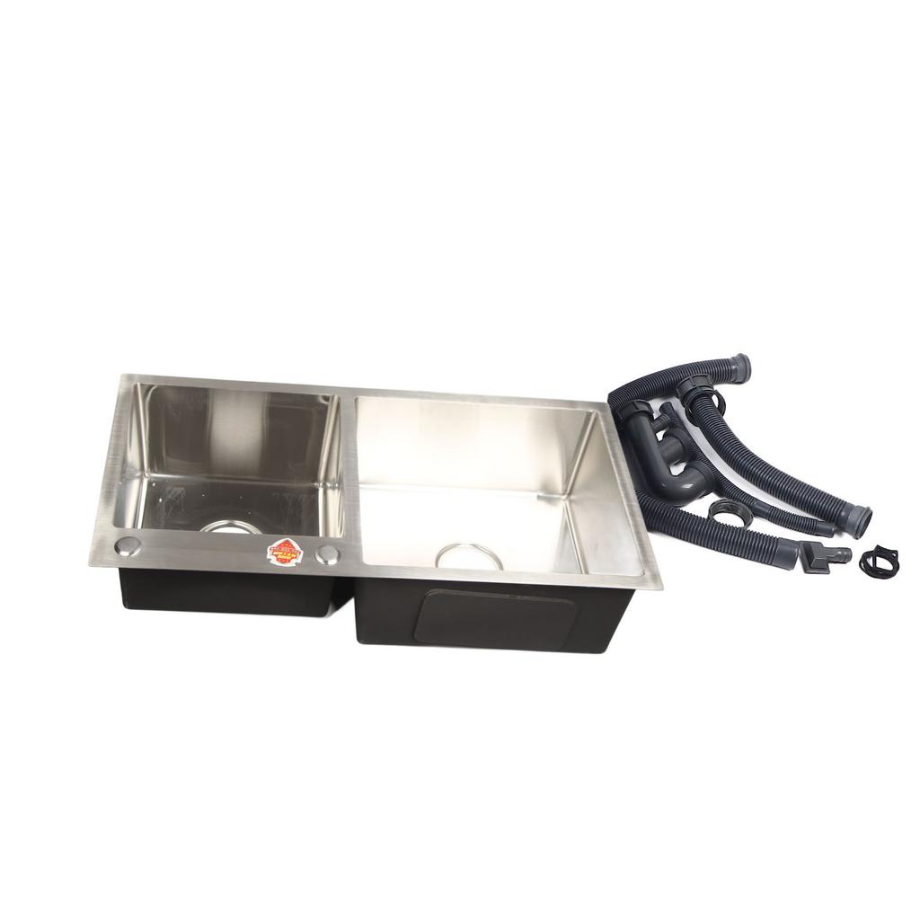 Nerezový kuchyňský dřez 32x17in Snadná instalace Nerezový dvoudílný kuchyňský dřez pro kuchyň