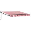 Retractable Awning Red and White 300 x 250 cm Polyester and Metal