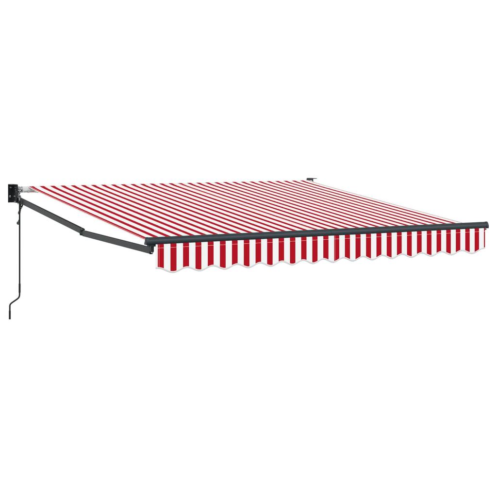Retractable Awning Red and White 300 x 250 cm Polyester and Metal