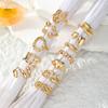 12Pcs/Set Exaggerated Irregular Heart-Shaped Rings for Women Vintage Metal Water Drop Open Rings Set Daily Jewelry Gift