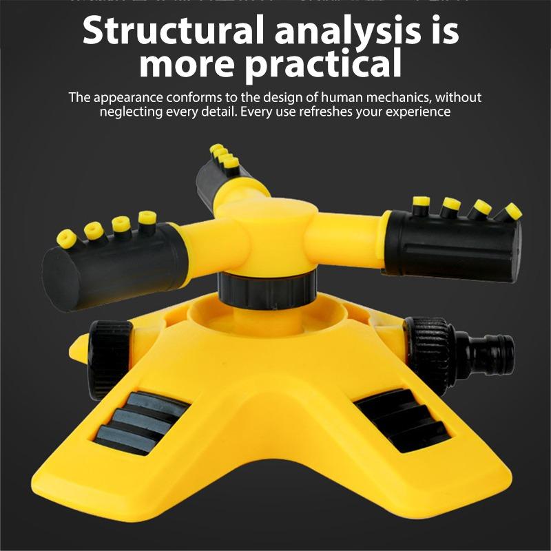 3-Arm Garden Lawn Sprinkler 360 Degree Automatic Rotating Yard Garden Large Area Coverage Water Sprinkler Irrigation Sprayer