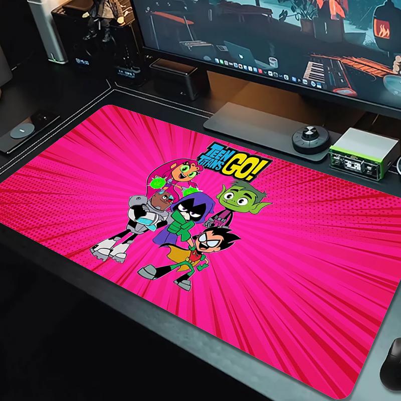 Teen Titans Mouse Pad Large Gaming Table Cushion Nonslip Laptop Tablet Big Mousepad Xxl Mat Mini Pc Playmat With Lock Edge