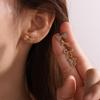 Premium Diamond Bow Earrings Stainless Steel Gold Plated Fashion Daily Earrings Women