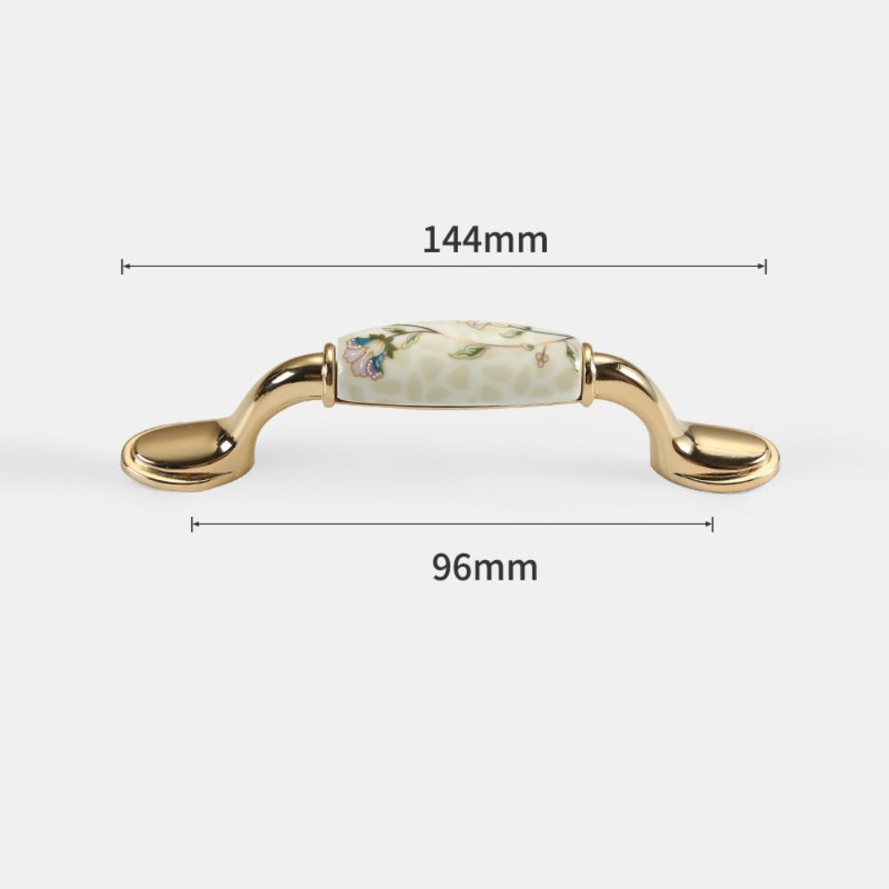 Zinc Zinc Zinc Alloy Gold Kitchen Cabinet Handle Light Luxury Ceramic Drawer Pulls  Wardrobe