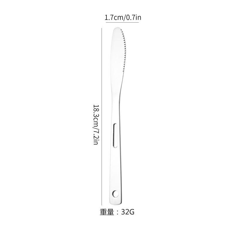 Stainless steel knife, fork and spoon 7-piece set, scroll-type storage bag, camping portable tableware