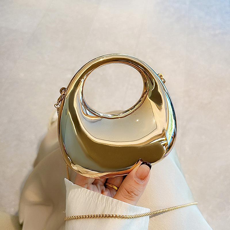 Damekjede Crossbody-veske Liten veske Akryl Metallisk glans Halvmåne Fest Bankett Dameveske Luksushåndveske